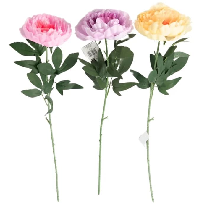 PIVOINE ARTIFICIELLE TIGE 77CM - COLORIS ASSORTIS - Image 1