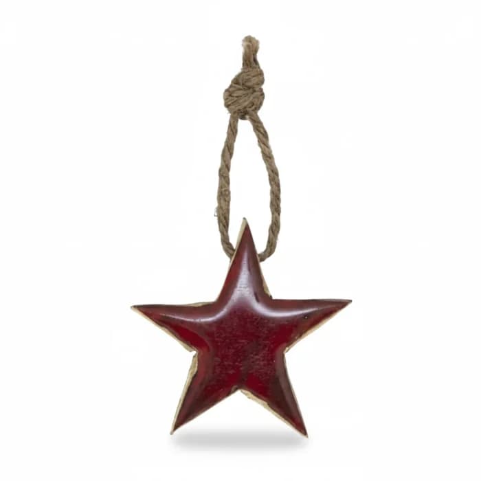 ETOILE BOIS ROUGE A SUSPENDRE - Image 1