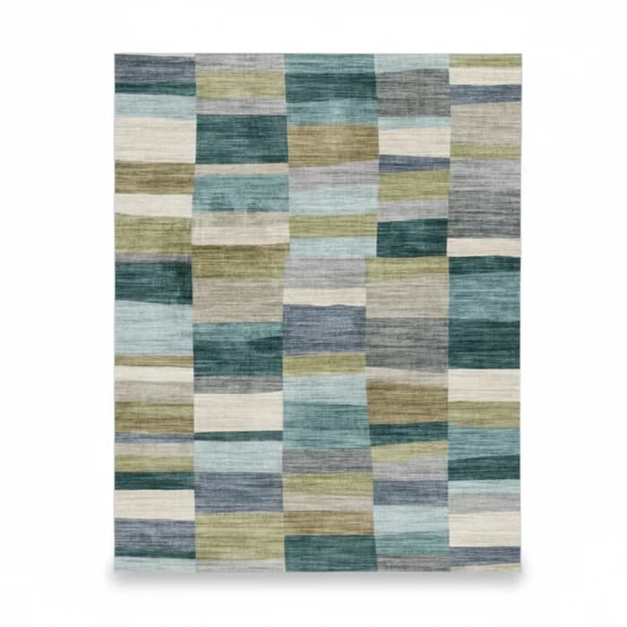 TAPIS 160 X 230 CM - BLEUS ET VERTS - Image 1
