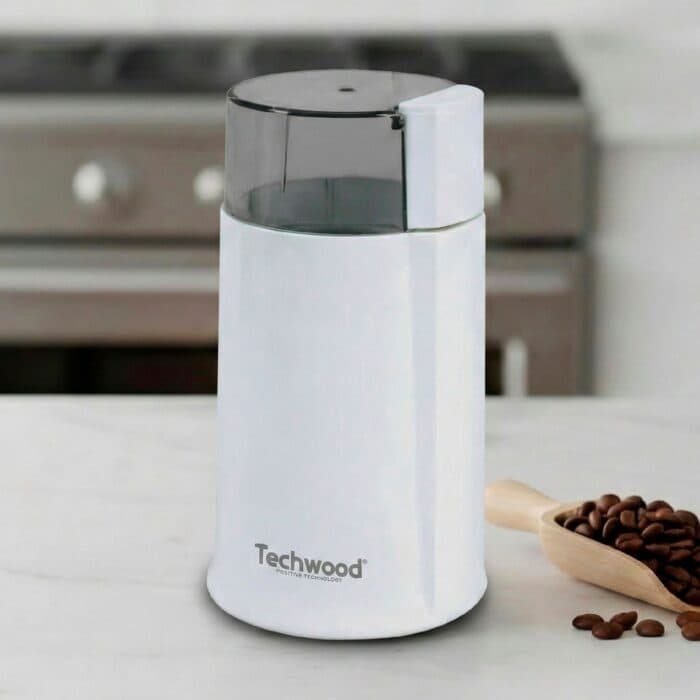 MOULIN À CAFÉ ÉLECTRIQUE 160 W 50 G DÉMARRAGE COUVERCLE - BLANC - TECHWOOD - Image 2