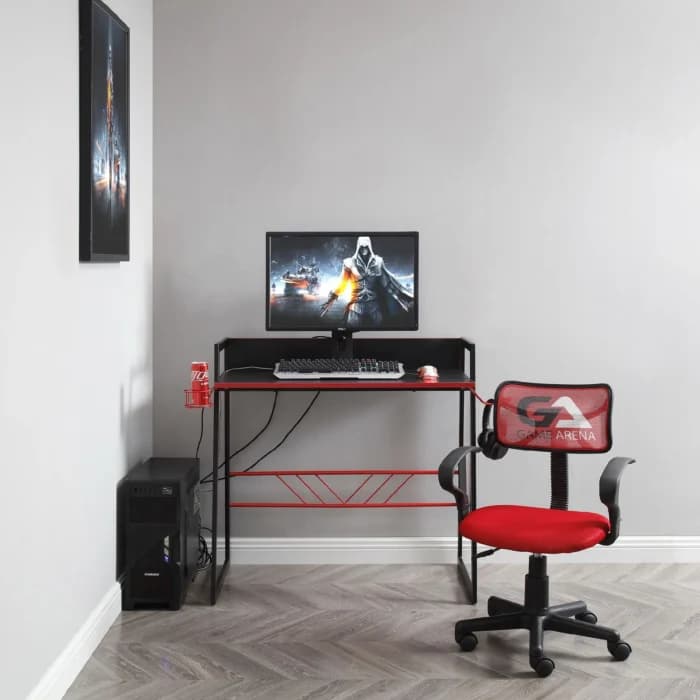 PACK BUREAU + FAUTEUIL DE BUREAU - NOIR - Image 2