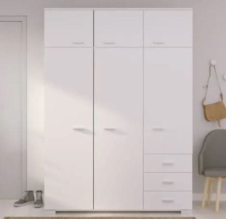 ARMOIRE 6 PORTES + 3 TIROIRS - BLANC - Image 2