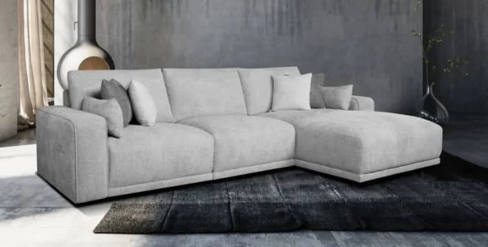 CANAPE D'ANGLE DROIT AVEC COUSSINS - GRIS CLAIR - Image 2
