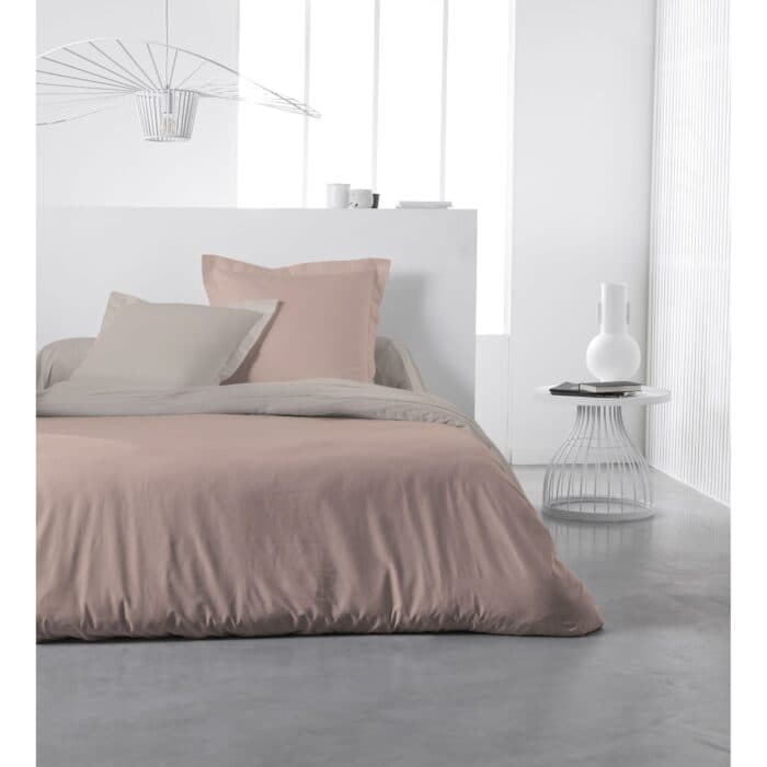 PARURE 240 X 260/ - 100% COTON 57 FILS CONFO - ROSE - Image 2