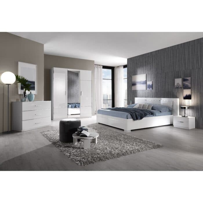 LIT 160 X 200 CM GLOSSY - BLANC - Image 2