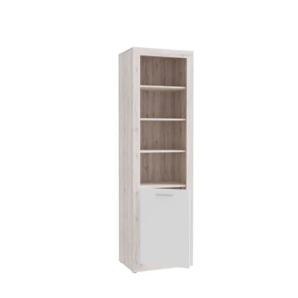 BIBLIOTHEQUE 1 PORTE / 4 NICHES BLANC/CHENE CENDRE - Image 2