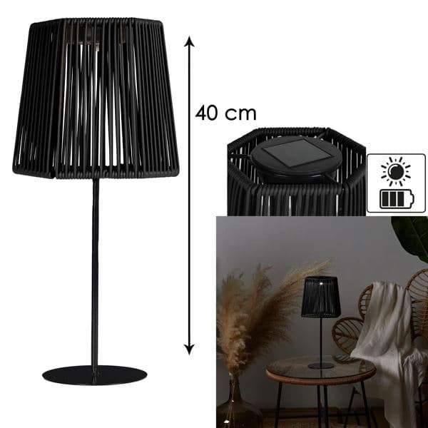 LAMPE SOLAIRE EXTÉRIEUR H 40 CM - NOIR - Image 2