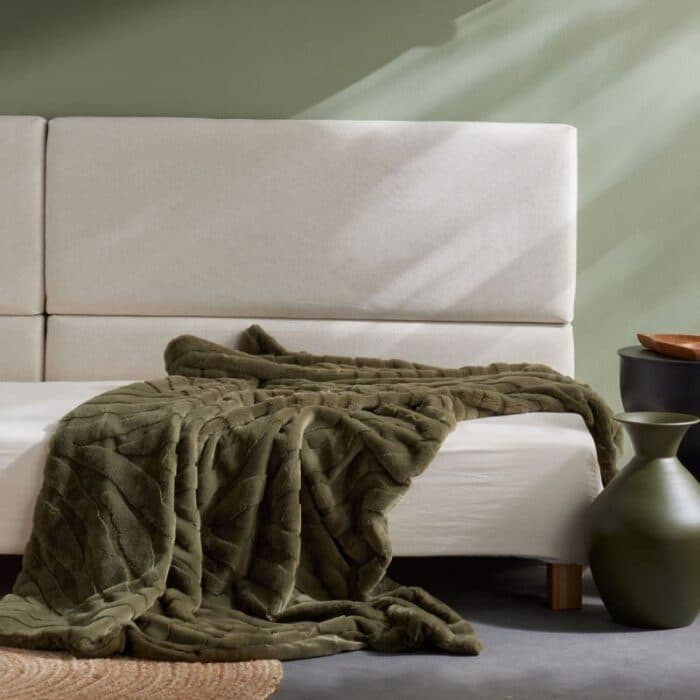 PLAID JACQUARD 130 X 180 - 100% POLYESTER / MATCHA - MATCHA - Image 2