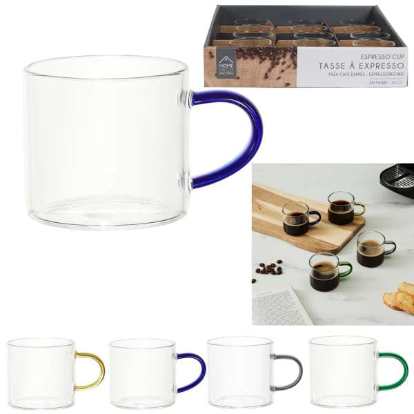TASSE EXPRESSO 10 CL - EN VERRE - ANSE COLORÉE - Image 2