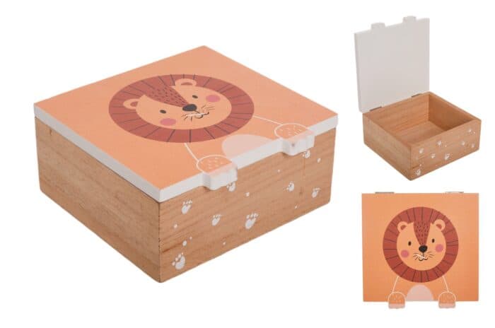 BOITE MOTIF LION - 15 X 15 X 7 CM - Image 2