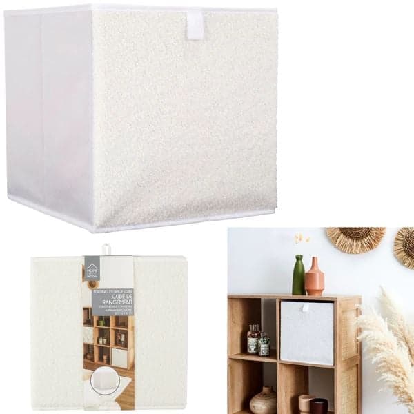 CUBE DE RANGEMENT BOUCLETTE PLIABLE 30 X 30 CM - Image 2
