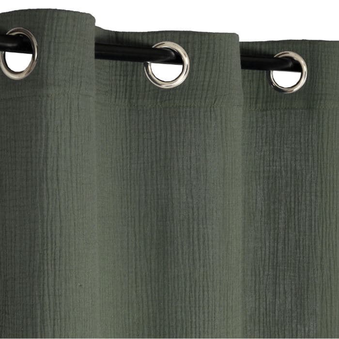 RIDEAU 130 X 240 CM - 100% COTON - KAKI - Image 2
