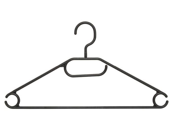 CINTRE CLEAN 12 - PLASTIQUE EN LOT DE 10 - NOIR - Image 2