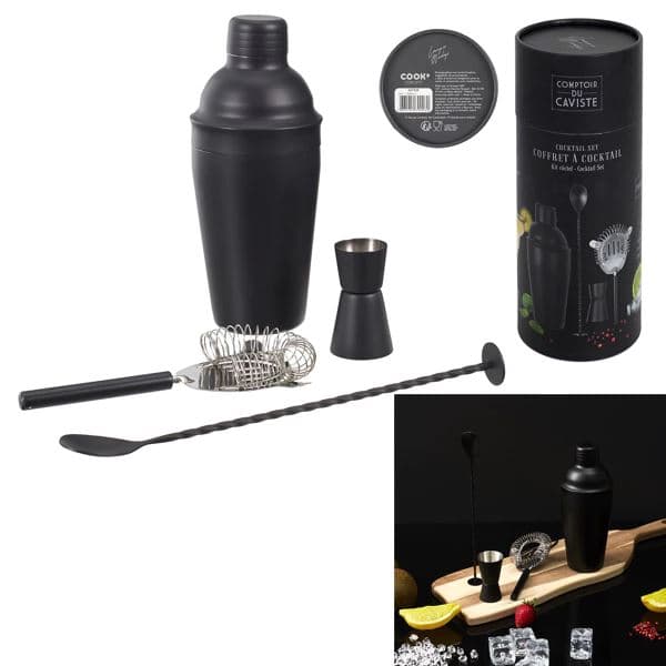 COFFRET A COCKTAIL - 4 ACCESSOIRES - NOIR - Image 2