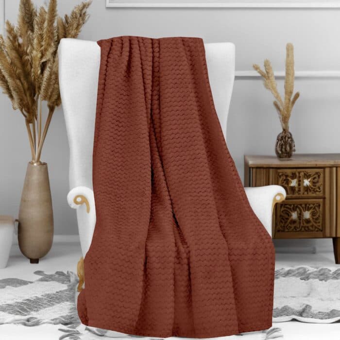 PLAID 120 X 160 BRIQUE - COCOONING - Image 2