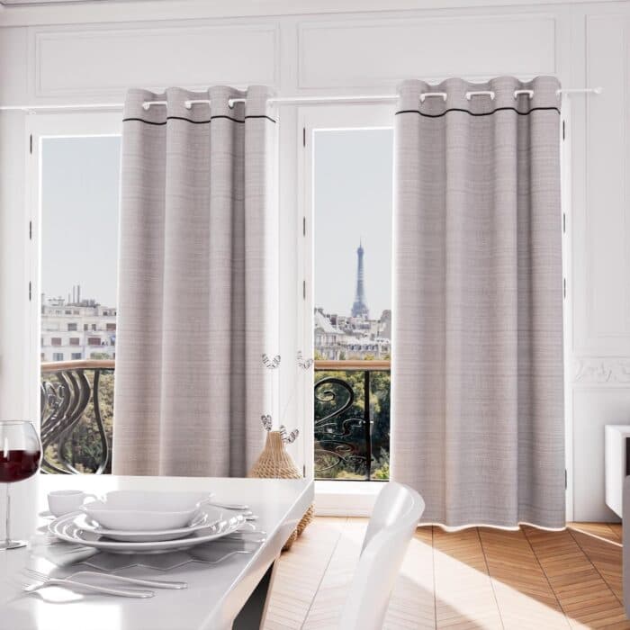 RID. 135 X 250 PIERRE - RIDEAU A OEILLETS - NOIR - Image 2