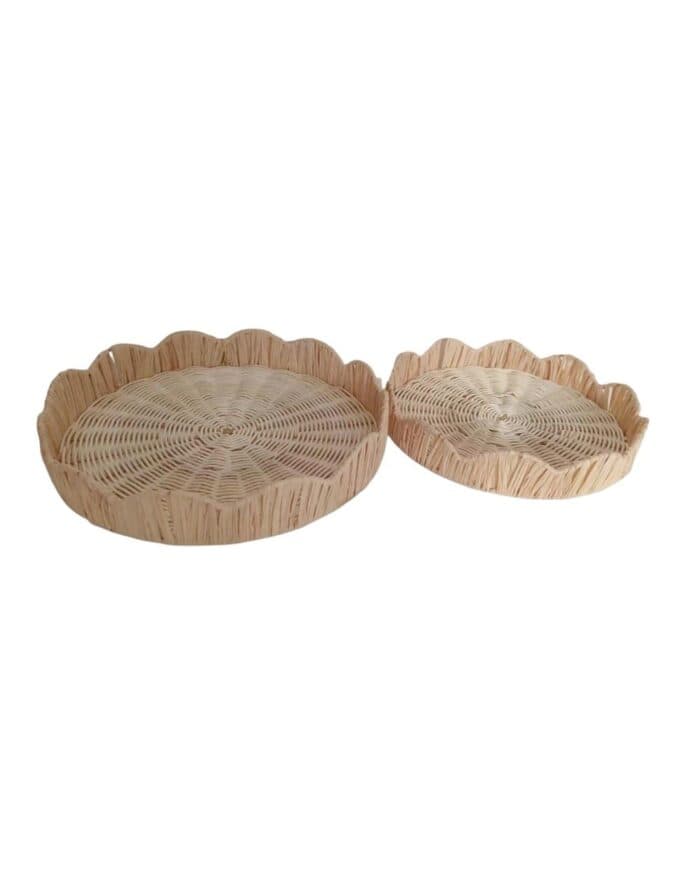 SET 2 PLATEAUX ROTIN - D30,5XH3,5 D25X3,5 - Image 2