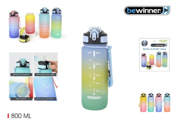 GOURDE SPORT 800 ML - PLASTIQUE - MULTICOLORE - Image 2
