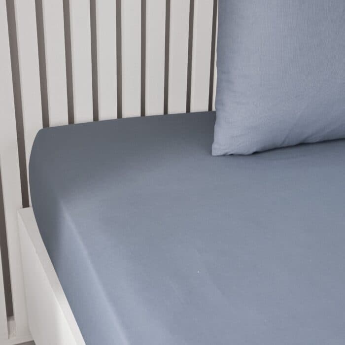 DRAP HOUSSE 160 X 200 CM - 100% COTON - DENIM - Image 2