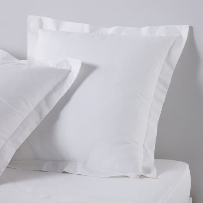 TAIES D'OREILLER 63 X 63 - 100% COTON EN LOT DE 2 - CRAIE - Image 2