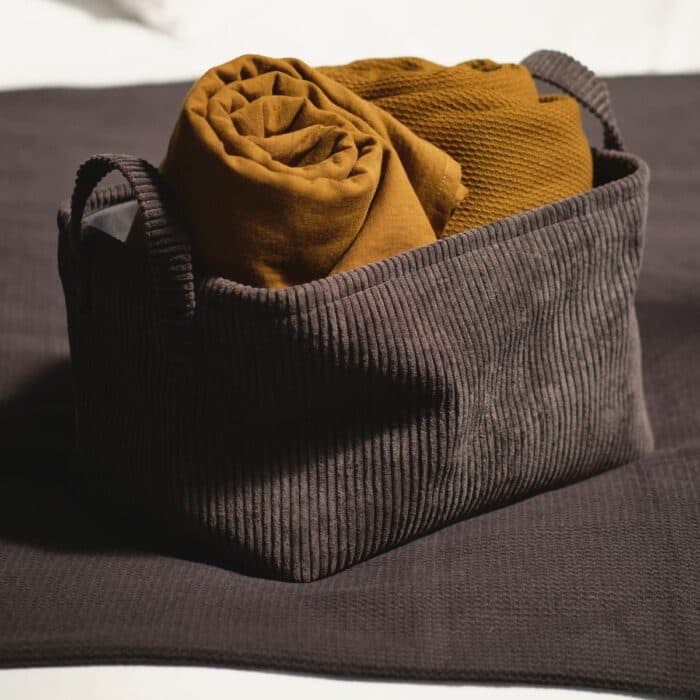 PANIER RECTANGLE - 100% VELOURS 161130F - FUSAIN - Image 2