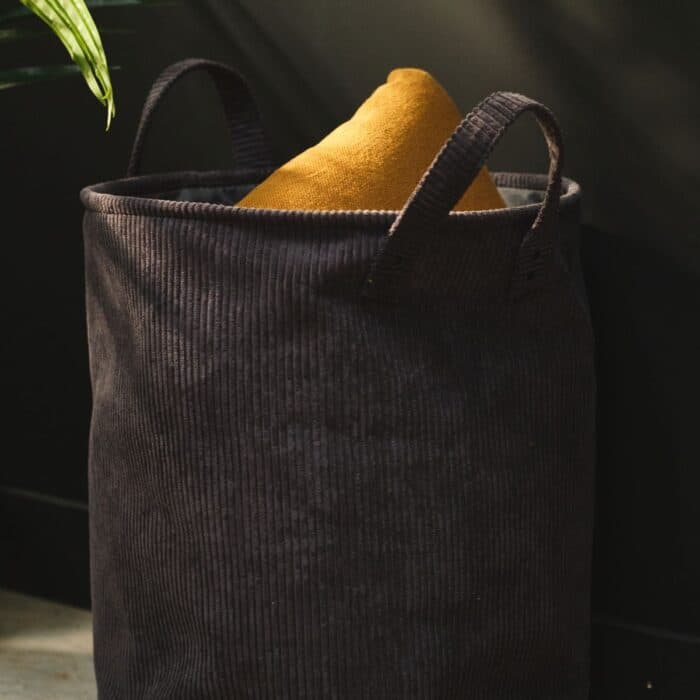 PANIER A LINGE - 100% VELOURS 161133F - FUSAIN - Image 2