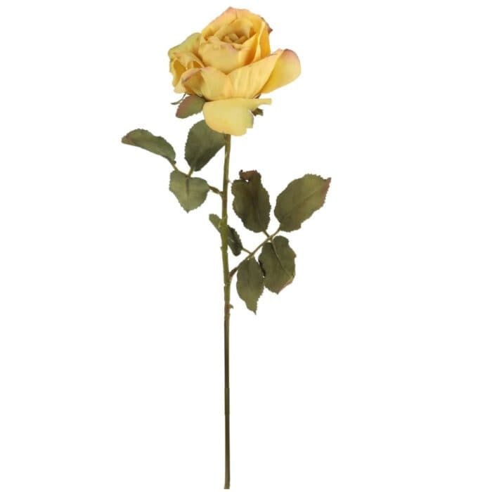 ROSE ARTIFICIELLE TIGE 62CM - JAUNE - Image 2