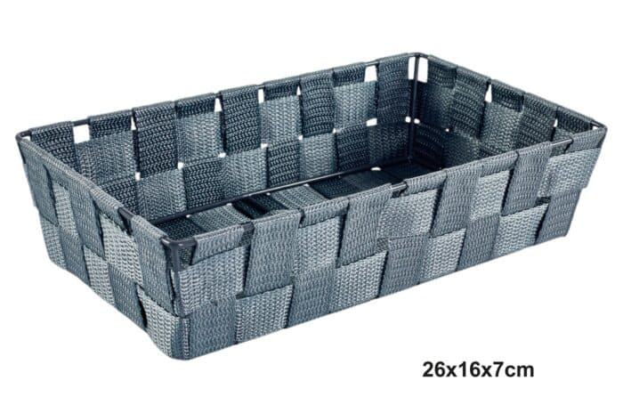 CORBEILLE SANGLE - 28 X 16 X 7 CM - GRIS - Image 2