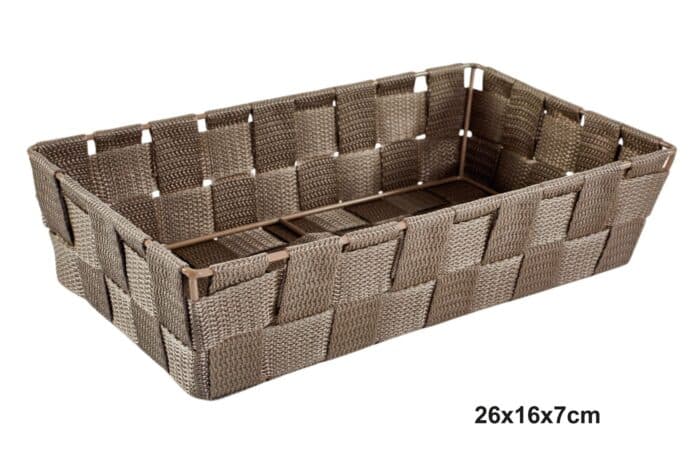CORBEILLE SANGLE - 28 X 16 X 7 CM - TAUPE - Image 2