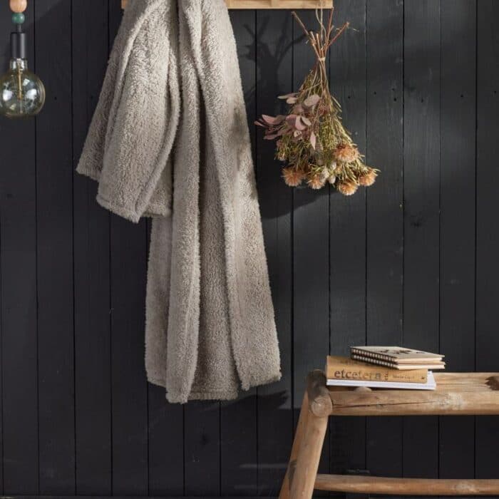 PLAID TEDDY 130 X 180 - 100% POLYESTER - BEIGE - Image 2