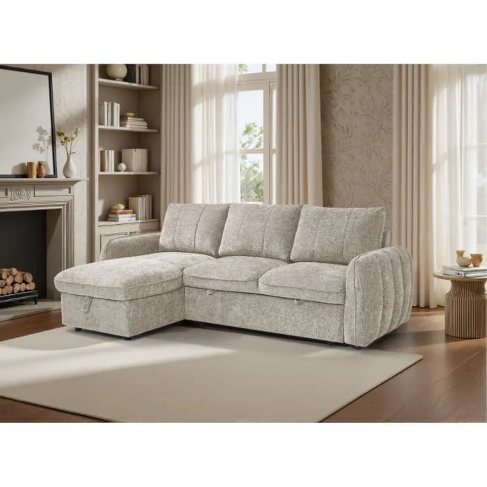 CANAPÉ D'ANGLE REVERSIBLE &amp; CONVERTIBLE - BEIGE - Image 2