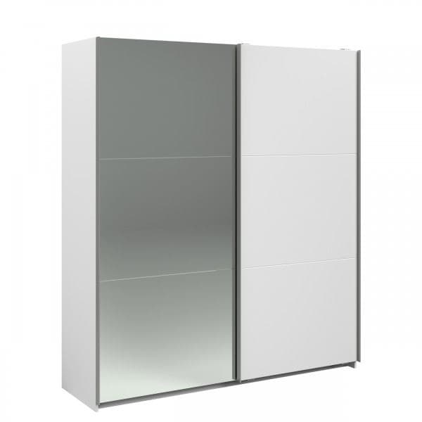ARMOIRE 2 PORTES COULISSANTES AVEC MIROIR 178 CM  - BLANC - Image 2