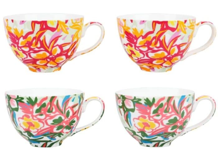 TASSES 25 CL - PORCELAINE EN LOT DE 2 - VALSE FLORALE - Image 2