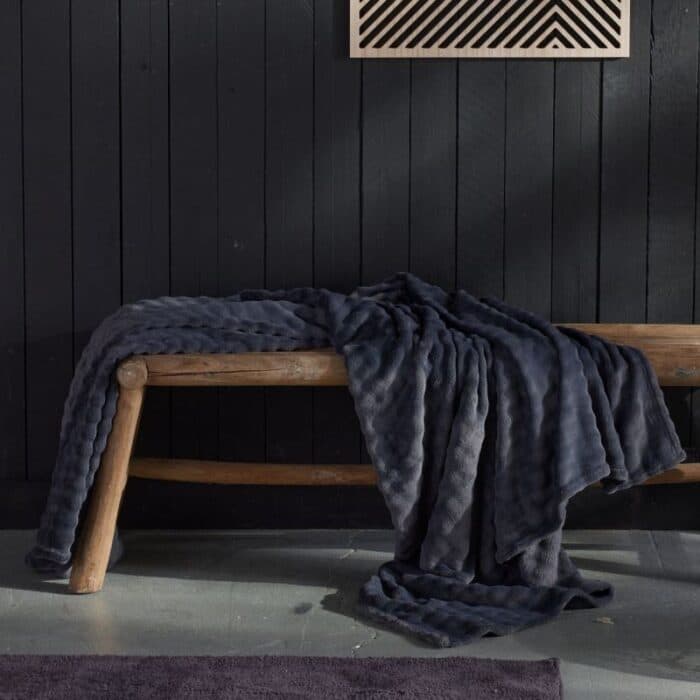 PLAID DAMIER 130 X 180 FUSAIN - 100% POLYESTER - Image 2