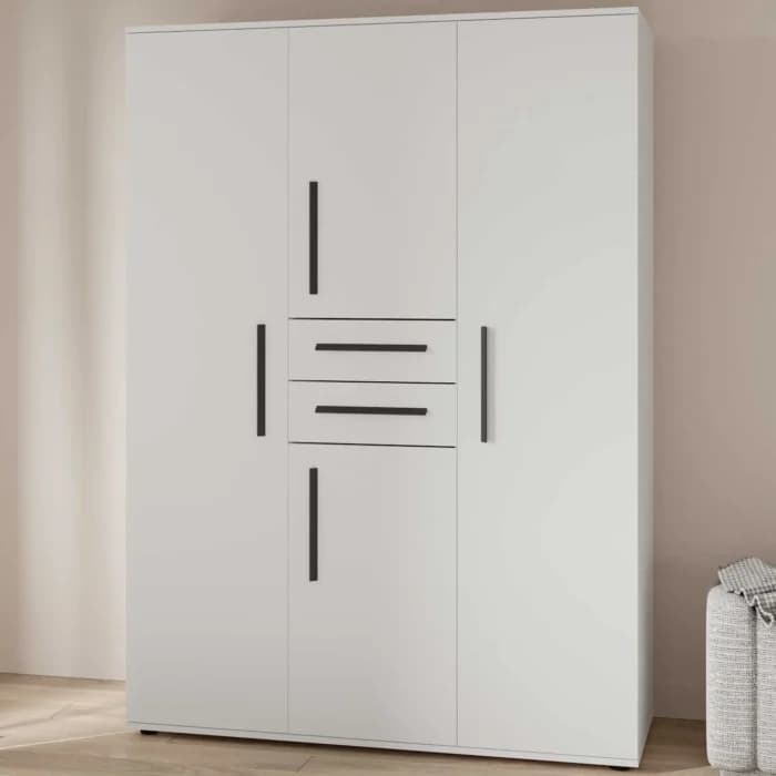 ARMOIRE 4 PORTES + 2 TIROIRS - BLANC - Image 2