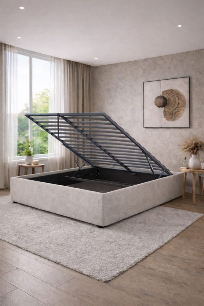 LIT COFFRE 140 X 190 CM - GRIS - Image 2