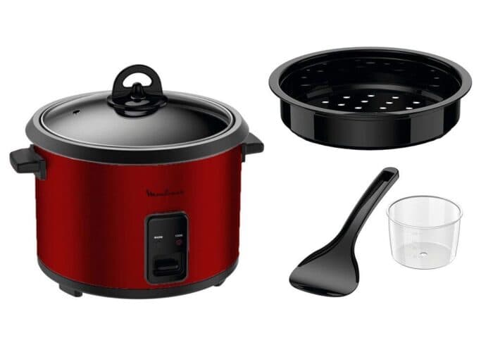 MARMITE À RIZ 1,8 L 700 W AVEC PANIER VAPEUR MAINTIEN AU CHAUD - ROUGE - TECHWOOD - Image 2