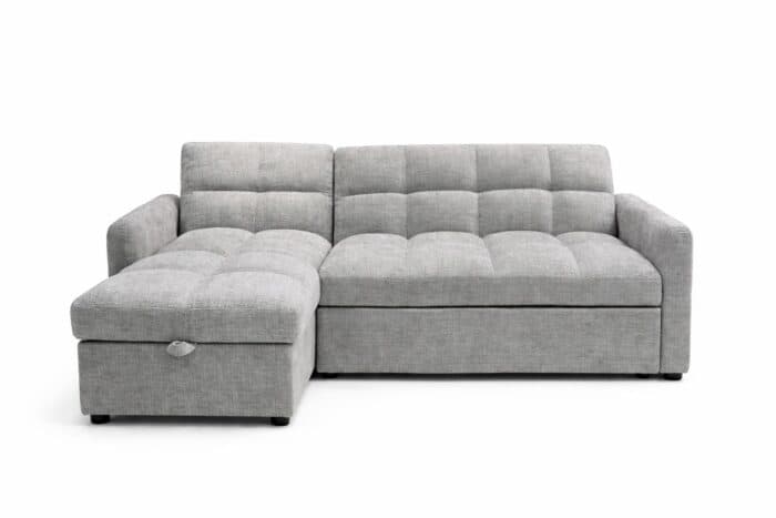 CANAPE D'ANGLE REVERSIBLE AVEC COFFRE - GRIS - Image 2