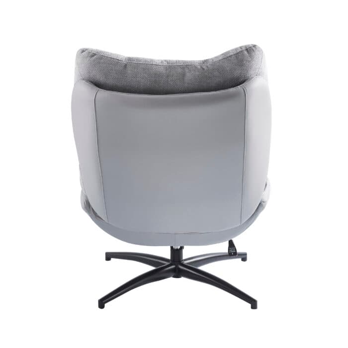FAUTEUIL EN TISSU + REPOSE PIEDS - GRIS - Image 3