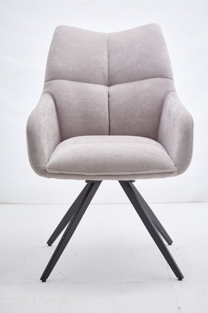CHAISE AVEC ACCOUDOIR EN TISSU - GRIS CLAIR - Image 3
