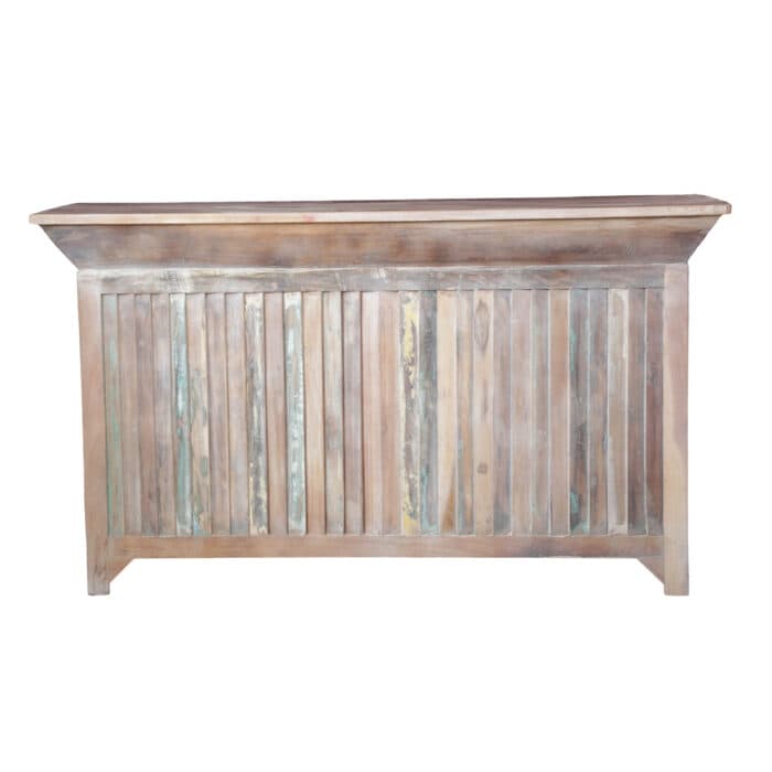 BAR DEMI-LUNE AVEC RANGEMENTS - BOIS DE MANGUIER - Image 4
