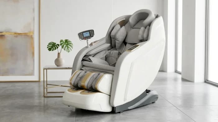 FAUTEUIL DE MASSAGE - BLANC ET GRIS - Image 1