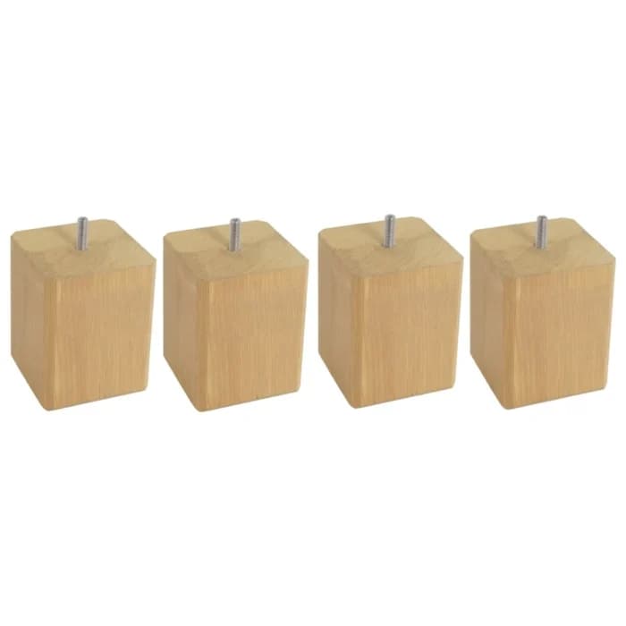 JEU DE 4 PIEDS CARRÉS H10 S8 - CHÊNE MAT - Image 1