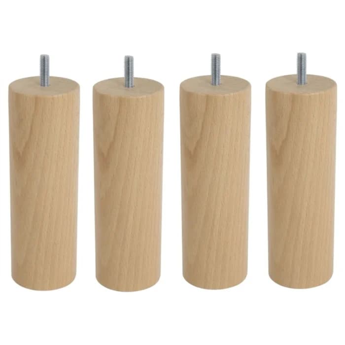 JEU DE 4 PIEDS CYLINDRIQUES H17 D5.8 - NATUREL - Image 1
