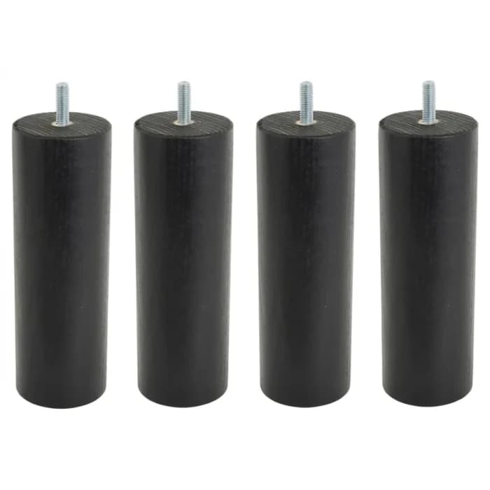 JEU DE 4 PIEDS CYLINDRIQUES H17 D5.8 - NOIR - Image 1