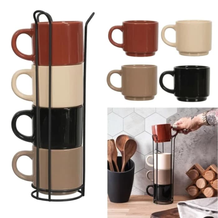 LOT 4 TASSES AVEC SUPPORT - Image 1