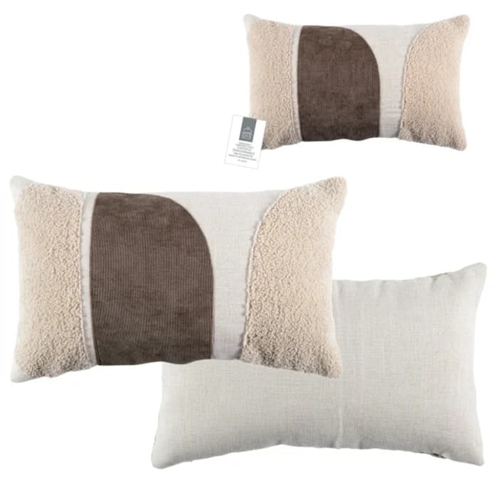 COUSSIN 30 X 50 CM - BEIGE ET CRÈME - Image 1