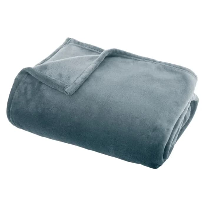 PLAID FLANELLE 130 X 180 CM - BLEU ORAGE - Image 1