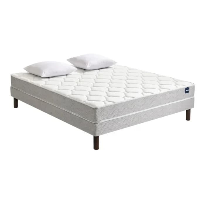 MATELAS RESSORTS 160 X 200 CM + SOMMIER + 2 OREILLERS RUNNER PACK - BULTEX ( SANS PIEDS ) - Image 1