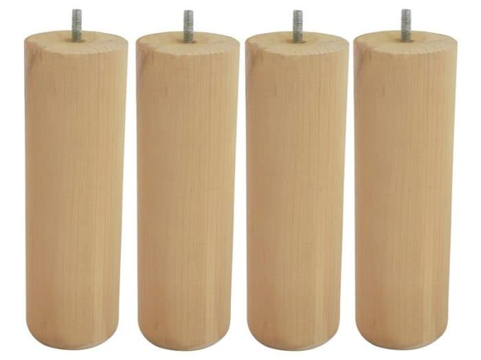 JEU DE 4 PIEDS CYLINDRIQUES H25 D8 - CHÊNE MAT - Image 2